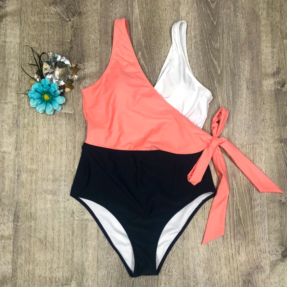 Swimwear……Orange and Navy Blue (no black)
